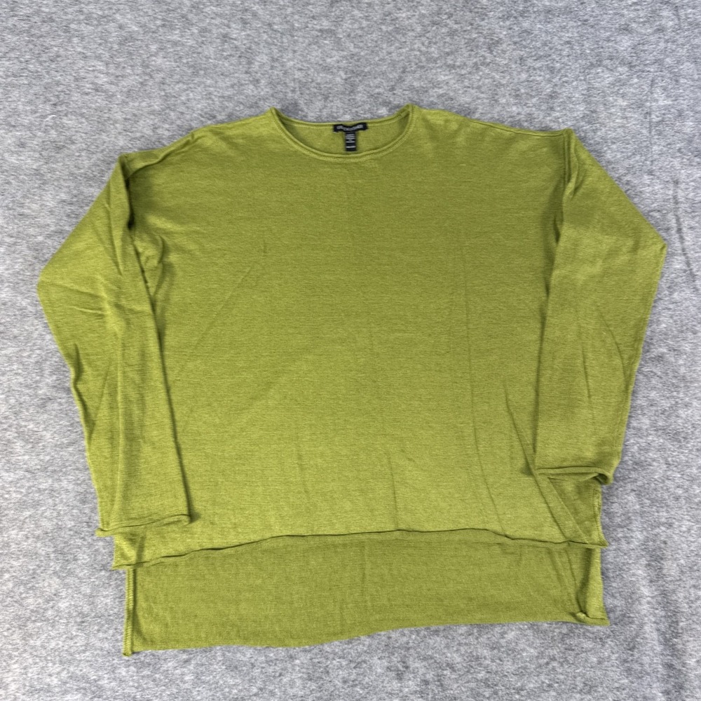 Eileen Fisher Sweater Womens XXS Organic Linen Cotton Pullover Top Rolled
